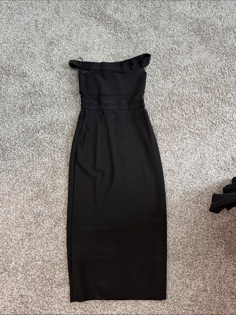 Zara Black One-Shoulder Midi Dress